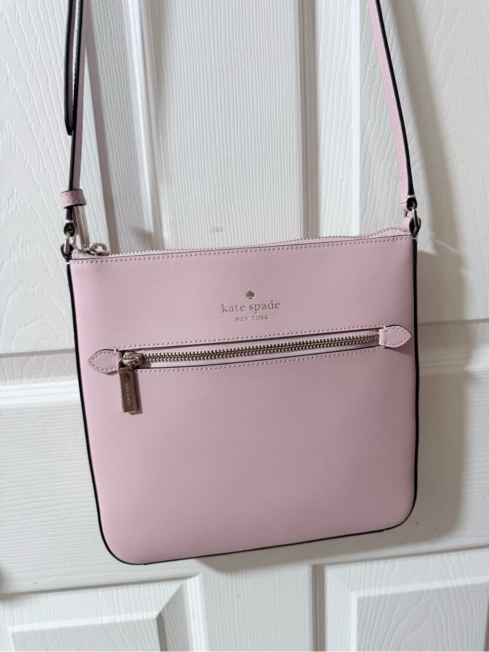 kate spade Pink Saffiano Crossbody with Front Zip